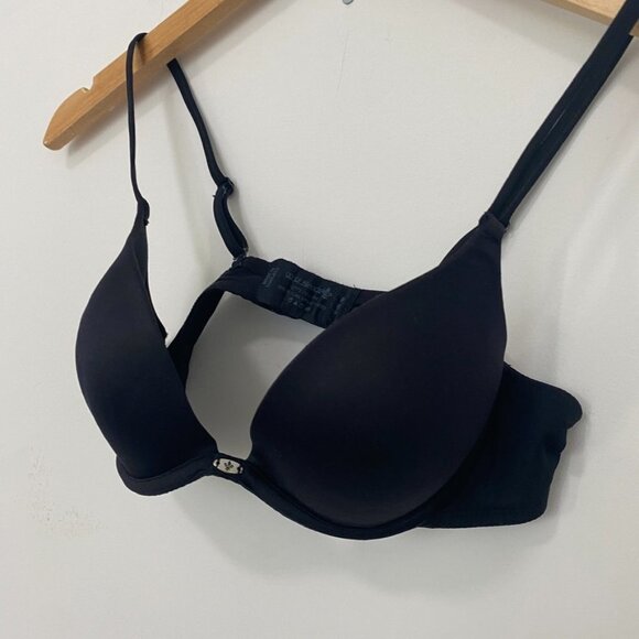 Lily of France Black T Shirt Bra Size 34B - Picture 2 of 5